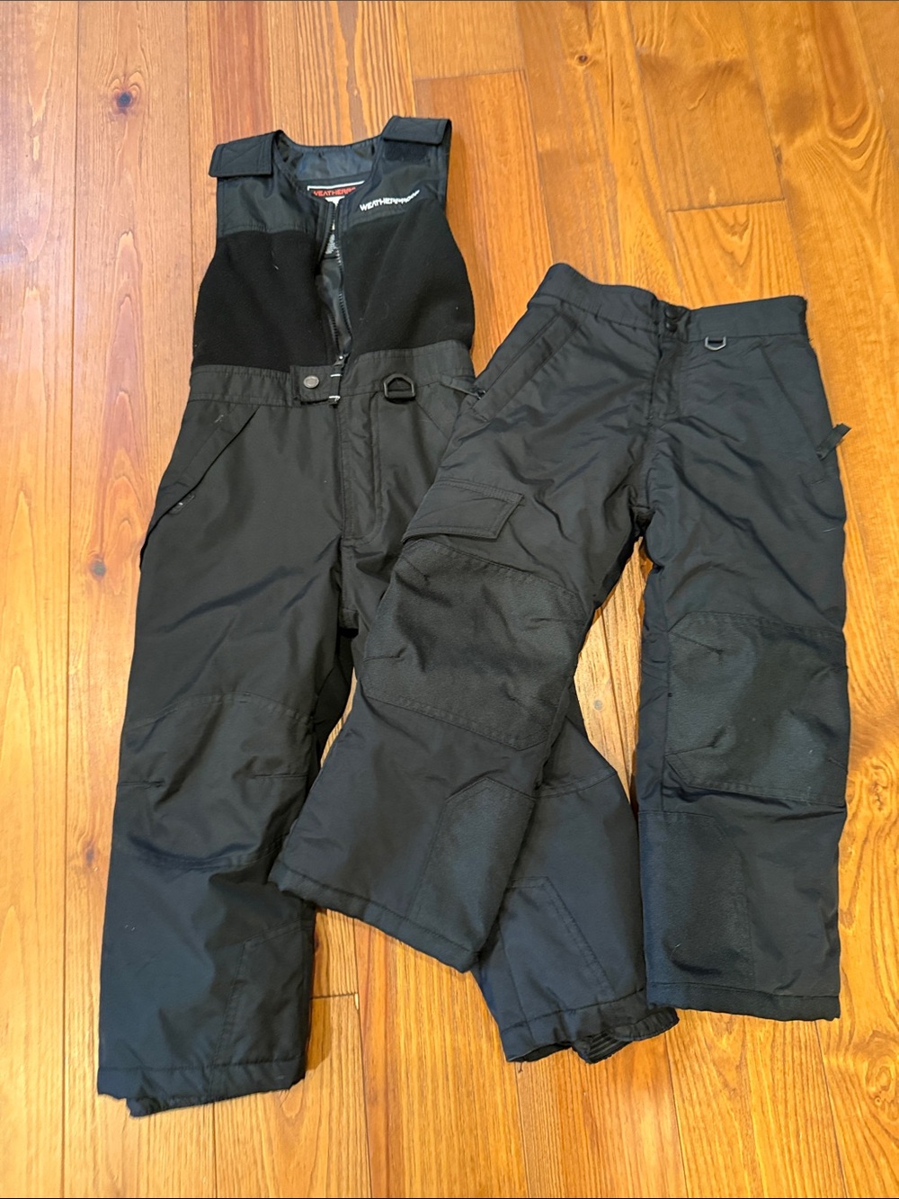 Kids Black Snow Bib overall and Pants - size 4-5